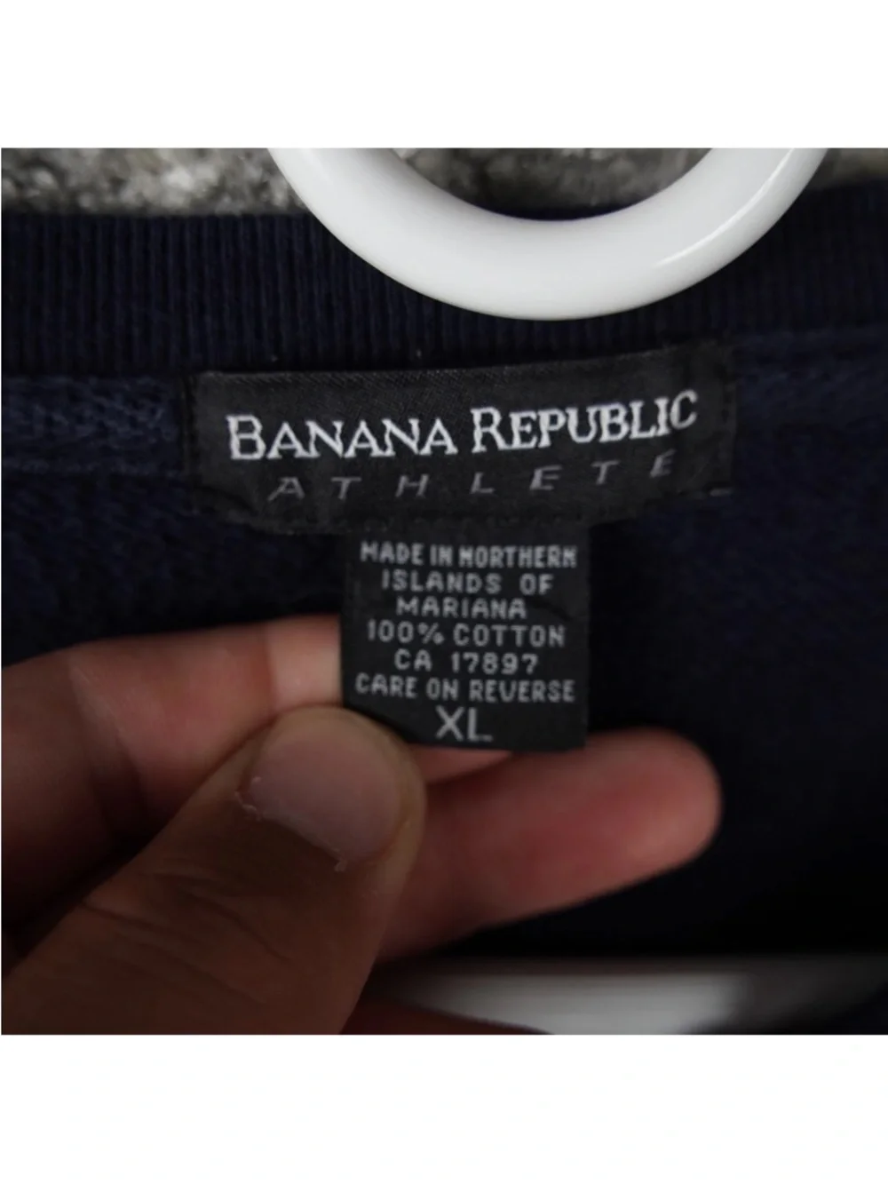 Vintage Banana Republic BR Athlete Boxy Sweatshirt Men’s Size XL Navy 90s Y2K